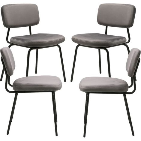 Packs Sillas Comedor - Pack 4 Sillas Liora Terciopelo - Gris oscuro (1/5)