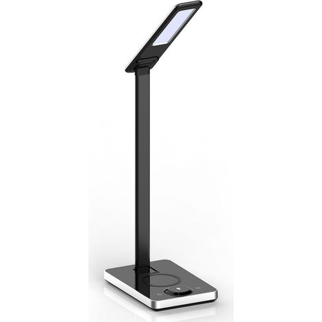 V-TAC VT-7505 7W LED Tischleuchte Multifunktions Lichtfarbe 3in1 dimmbar mit kabelloser Ladestation Gehäuse schwarz - SKU 218602 (1/5)