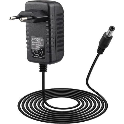 Secteur 12V 1A, Alimentation AC 100-240V 50/60Hz, Transformateur d'alimentation Universelle avec Prise DC 5,5 mm x 2,5 mm pour Bandes LED Lampe Caméra Routeur Radio (12W, Câble 1M) (1/5)