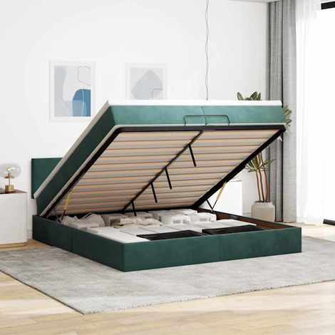 vidaXL Struttura Letto Pouf con Materassi 200x200 cm Velluto (1/4)