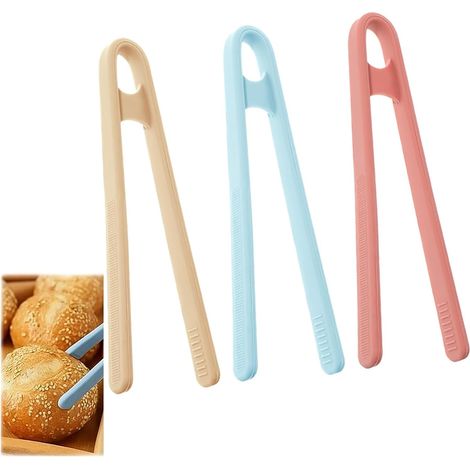 Shine Home Pinces en Silicone,3 Pcs Mini Pinces de Cuisine en Silicone Colorées Pince de Cuisine Portables Antidérapantes Multi-usages Pince à Grille-pain 3 Couleurs pour Collations Popcorn Bonbons Fr (1/5)