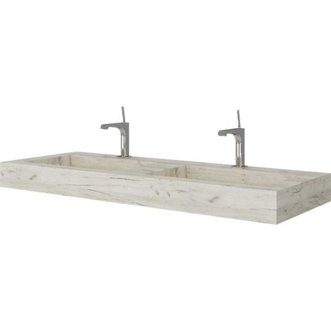 120Cm Roble Hielo Doble Lavabo Hpl Fregadero De Baño