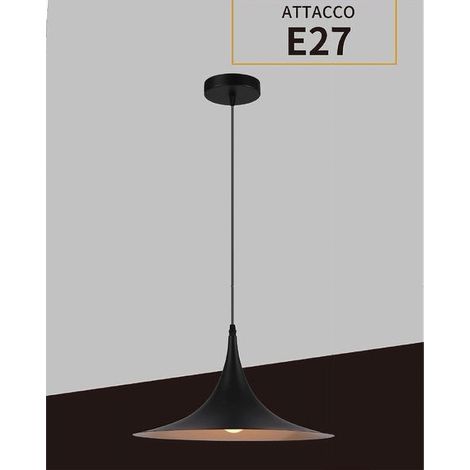 Lustre Pendentif En Métal De Style Contemporain Lumière Décorative E27 B98 Noir (1/5)