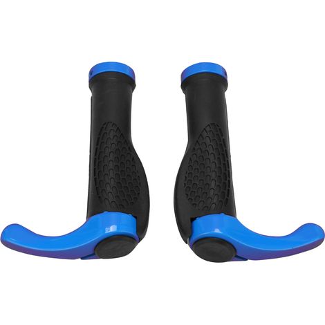 Poignées de VTT en Caoutchouc Antidérapantes Bleues, Forme Corne de Bœuf pour Vélo Tout Terrain (1/5)