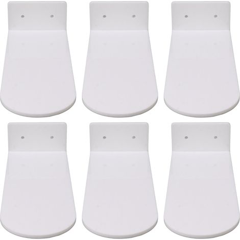 Lot de 6 étagères flottantes à chaussures, 20 cm de longueur, en acrylique blanc, pour collection de chaussures. (1/5)