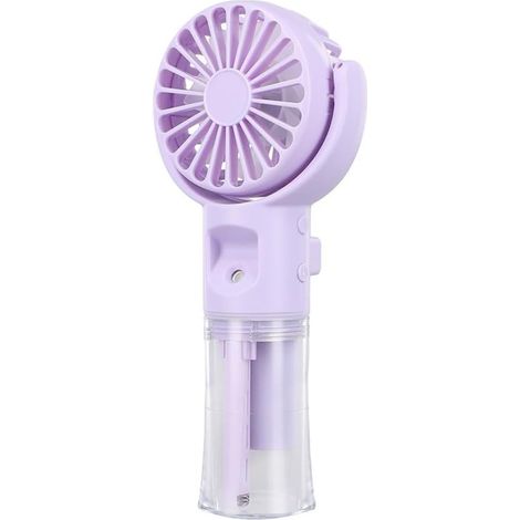 Ventilateur brumisateur portable rechargeable avec 4 vitesses, ventilateur de refroidissement portable USB-C,avec réservoir,Violet (1/5)