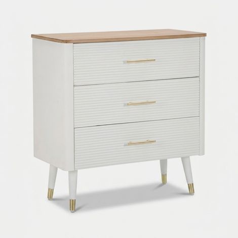 Kommode mauro ferretti matera weiß braun 78x37x80 cm (1/5)