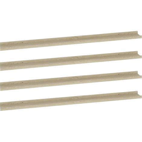 Estantes de pared 4 unidades roble Sonoma 115x9x3 cm vidaXL