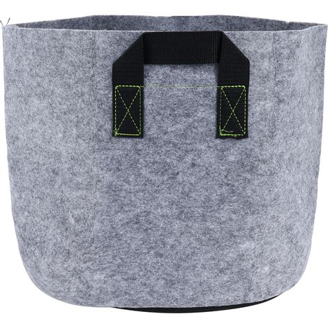 Sac de Culture pour Légumes et Fleurs avec Poignées, Tissu Non-Tissé, 7 Gallons Gris+Noir (1/5)