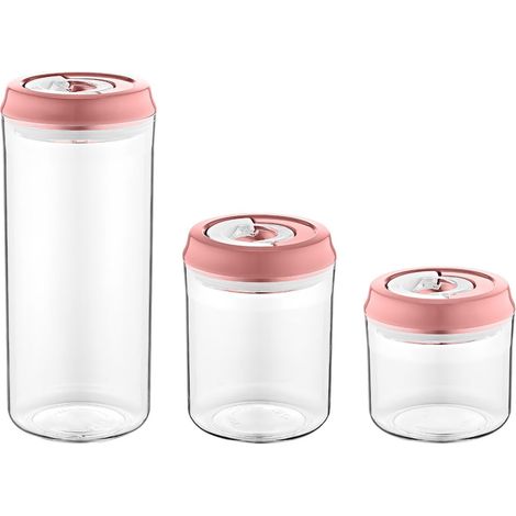 Vakuum Aufbewahrungsset herzberg rosa 1250ml 700ml