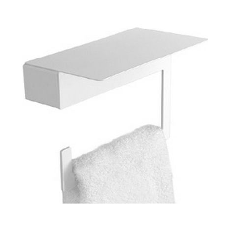 Porta salvietta design moderno in acciaio inox finitura bianca opaca NUEVO-B kamalu (1/3)