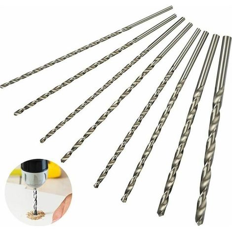 Superma Extra Long 200mm 8-teiliges Bohrer-Set, HSS-Bohrer, Zylinderschaft mit Durchmessern von 4 mm, 4,2 mm, 4,5 mm, 5 mm, 5,2 mm, 6 mm, 8 mm, 10 mm (1/5)