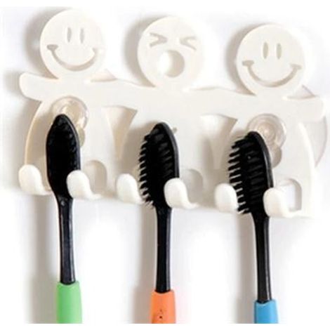 Portable maison ventouse crochets 5 positions porte-brosse à dents salle de bain ensembles mignon dessin animé ventouse porte-brosse à dents clé crochet enfants cadeau (1/5)
