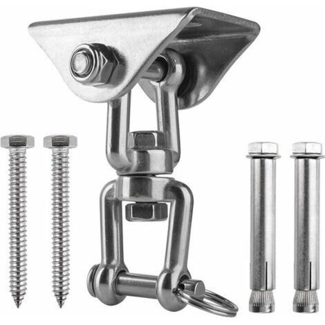 Triomphe Innovant Crochet De Plafond avec 304 Acier Inoxydable 500KG Capacité 360° Rotation, Suspension pour Béton Bois Ensembles, Chaise accrochante, Lampe accrochante, Hamac, Yoga, avec 4 Vis (1/5)