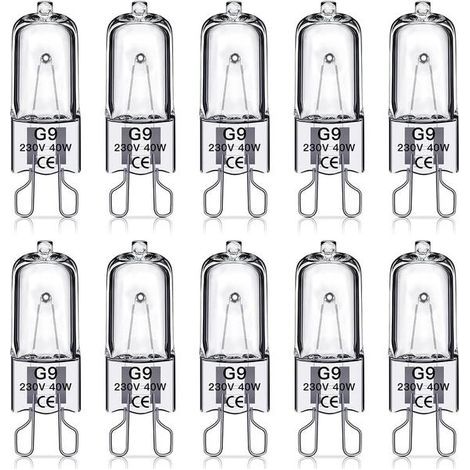 Ampoules halogènes G9 40 W, 230 V, lot de 10 (1/5)