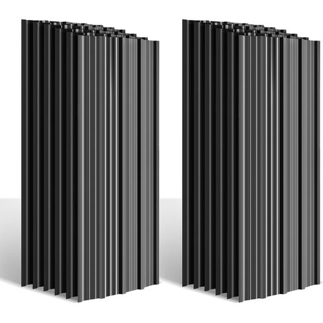Randaco Set 12 chapas de tejado acero galvanizado 129 x 46 cm antracita (1/5)