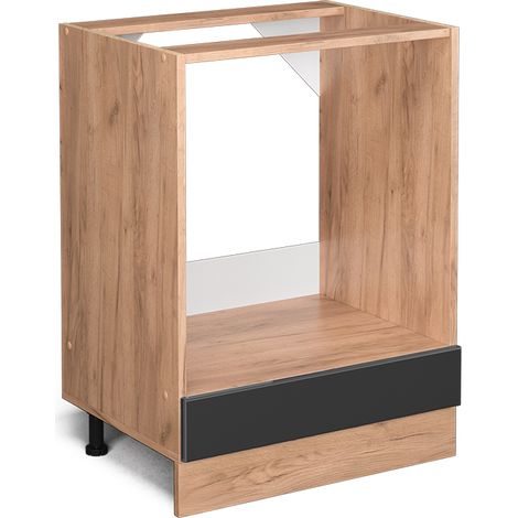 Mobile per forno da incasso R-Line, Antracite lucido, 60 cm senza piano di lavoro, Vicco