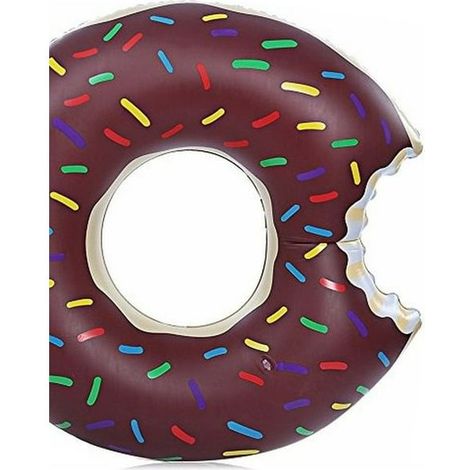 Bouée gonflable Donut pour piscine, flotteur piscine enfant, anneau de natation doughnut pour plage et piscine, jouet flottant café, 70 cm (1/5)