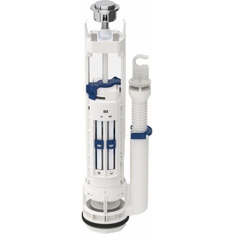 Geberit – Mécanisme de chasse d'eau double touche type 290 – Réglage des volumes 3/6L – Adaptable en hauteur – Chromé brillant