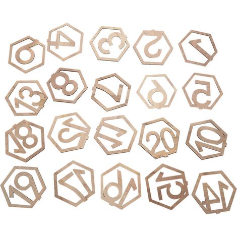 1-20 Numbers Hexagon Wooden Rustic Wedding Engagement Seat Sign-- (1/5)