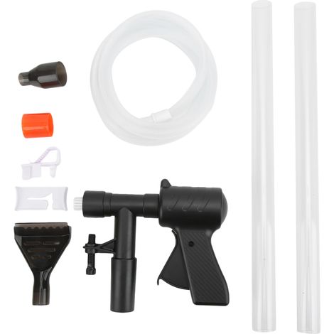 Aspirateur Pneumatique Aquarium Long Nez Rapide Aquarium eau Changer avec Bouton pression air (尺寸: 25cm, matériel: plastique, color: noir, 数量: 1)