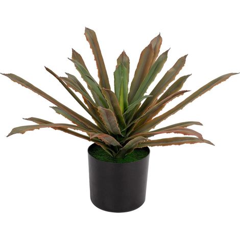 Künstliche Agave Aloe Vera Deko Pflanze 33cm Rot Grün Topf (1/5)