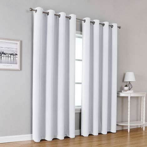 Skecten Cortinas Opacas, Dormitorio / Salon Cortinas Opacas Termicas, con Ojales - Blanco (1/5)