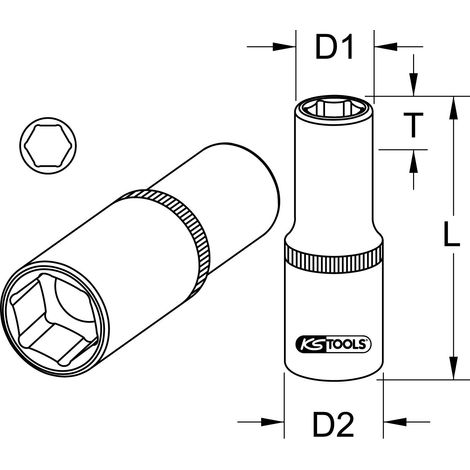 1/2" Douilles 6 pans CHROMEplus, longues, 11mm