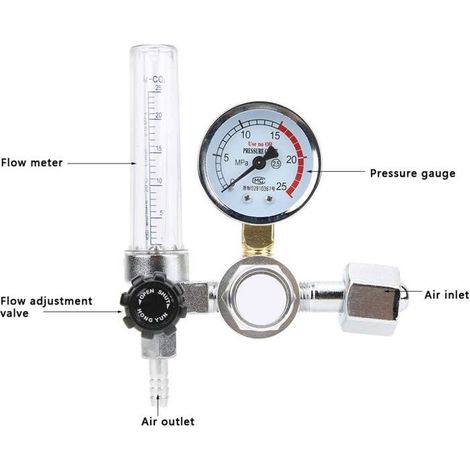 Débitmètre-régulateur CO2-Mig-Tig, manomètre CO2, régulateur de débitmètre CO2 argon, manomètre, pièces de soudage (1/3)
