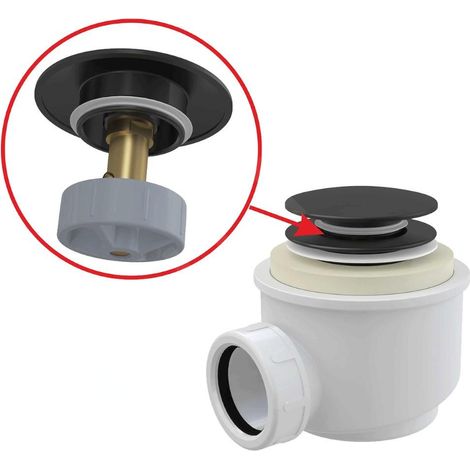 Alca - Kit de drainage pour plateaux, Click-Clack, noir mat A465BLACK-50 (1/4)