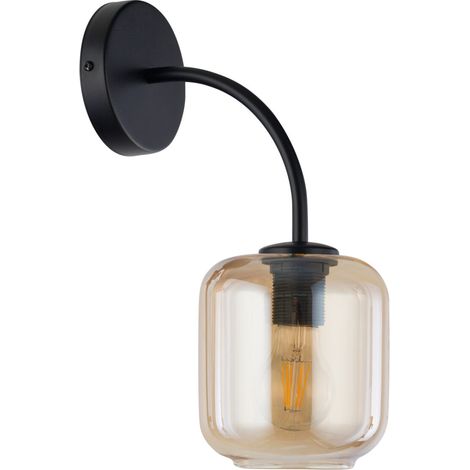 Applique murale noire verre ambre Shine E27 15W Sigma