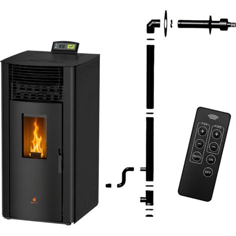 Poêle à granulés Étanche EMMA 15 kW + kit conduit ventouse - (1/5)