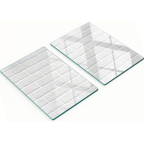 Tablas de cortar decorativas de vidrio templado con diseño de pared de ladrillo, 2x40x52 cm. (1/5)
