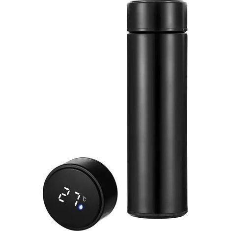Bouteille isotherme en acier inoxydable 500ml avec affichage de la température Noir Herzberg HG04227-BLK (1/5)