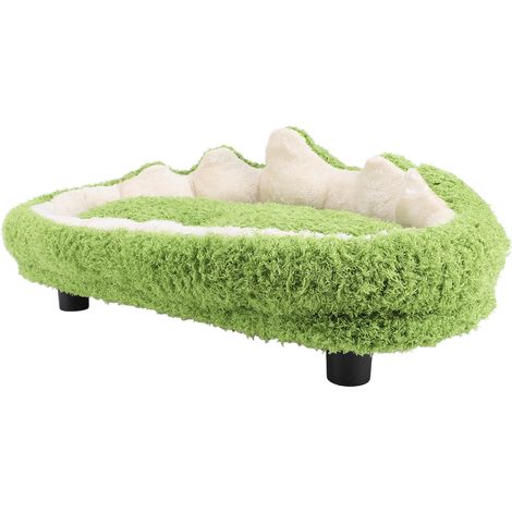 Decdeal Lit en peluche pour animaux de compagnie, doux et chaud, confort amélioré, multifonctionnel, spacieux, pour chien et chat, canapé pour l'hiver, vert