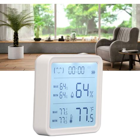 Tuya Smart Bluetooth-Funktemperatur- und Feuchtigkeitssensor mit großem 3,5-Zoll-Display, intelligenter Verbindungserkennung und drahtloser Temperatur- und Feuchtigkeitsmessung (1/5)