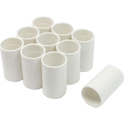 10 Pcs Raccord de Tuyau PVC manchon Droite 20mm Diamètre Intérieur Blanc (1/2)