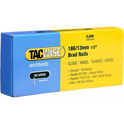Boîte de 5000 clous de finition de type 18G L. 13 mm - TA-0393 - Tacwise - -