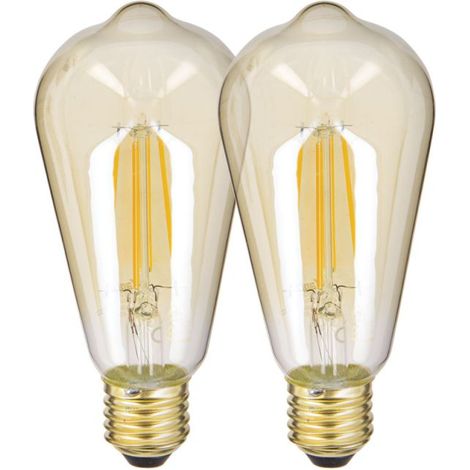 Xanlite – Ampoule filament LED vintage ST64 pack de 2 – Culot E27 – 806 lumens – Blanc chaud 1800K – Faible consommation 8W – PACK2RFDE800STA (1/8)