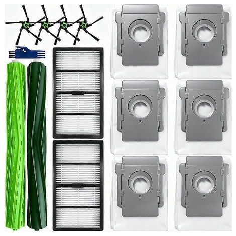 Accessoires iRobot Roomba S9 S9+ S9 Plus, Brosse Rotative Principale Brosses Latérales Filtres HEPA et Sacs, Rechange (1/5)