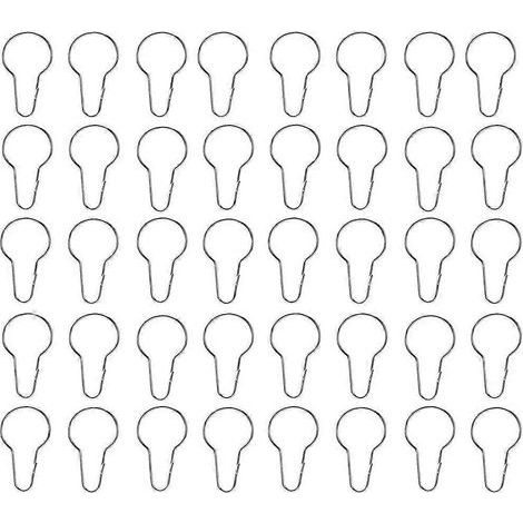 Set mit 60 Duschvorhanghaken, tragbaren Clips und Schlaufen – 7 x 4 cm – Silber (1/4)
