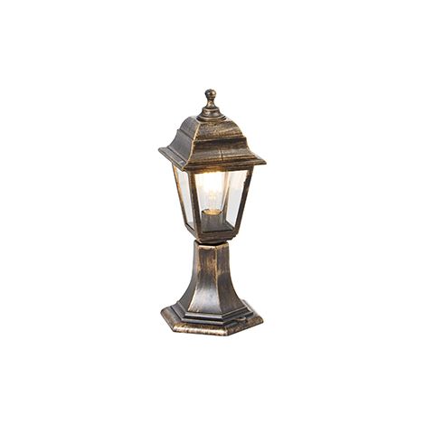 QAZQA Bolardo clásico de exterior dorado 44 cm IP44 - Capital