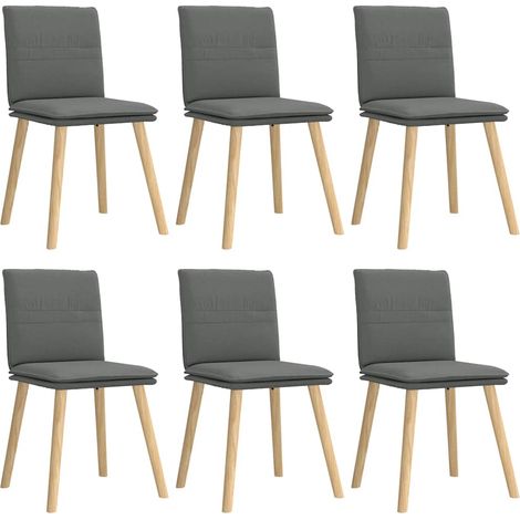 Lot de 6 Chaises à manger，Chaise de cuisine gris foncé tissu CFW77210 (1/5)