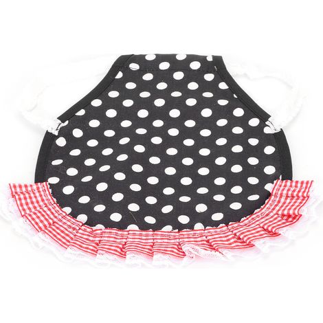 Tablier de selle de poulet, fixateur de plumes, protection dorsale d'aile avec sangles élastiques, points noirs et blancs (1/5)