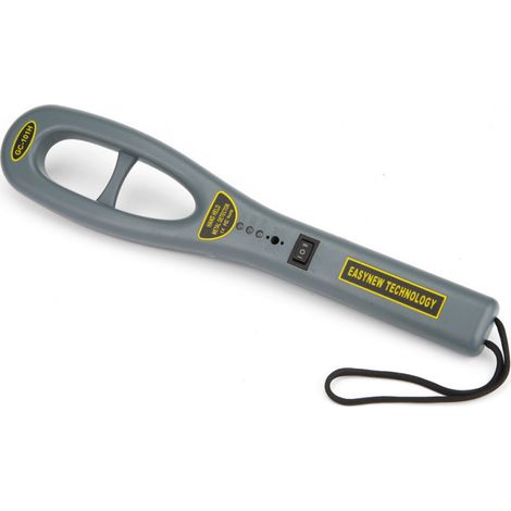 Portable metal detector with high sensitivity, economical and lightweight detector, acoustic and visual alarm, adjustable sensitivity, suitable for security checks.