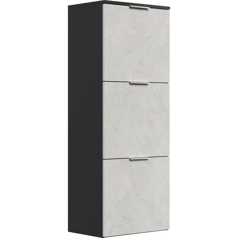 Schuhschrank Domus-L 3 Klappen 12 Paar Schuhe Stein (1/5)
