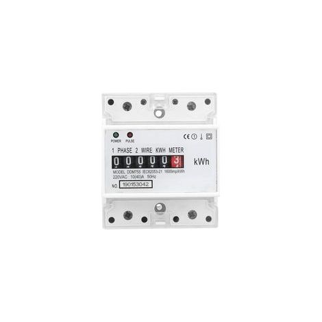 Compteur éLectrique, Compteur de Kilowattheures Watt-Heure, de Compteur de Consommation D'éNergie Monophasé de Type Rail 4P LED, 10-40A (1/4)
