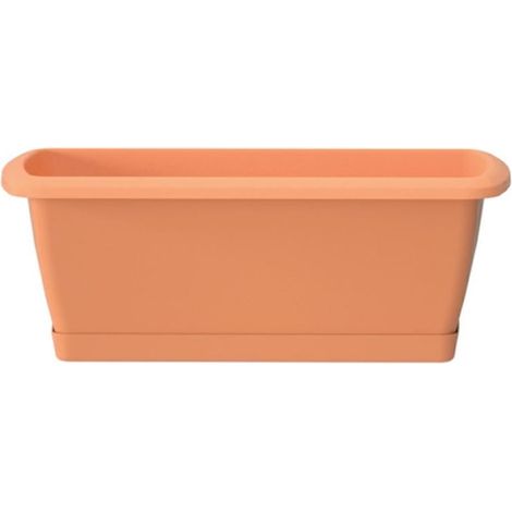 Vaso da balcone in plastica terracotta 39,2x18,4 cm con sottovaso Espana