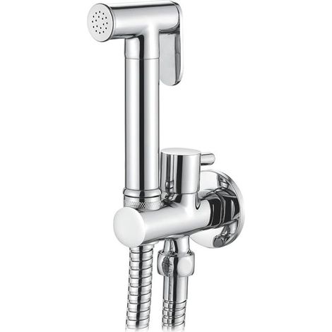 Concealed toilet shower kit, including hose, bracket, hand shower, chrome, silver (1/4)