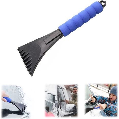 Grattoirs à neige et glace lot de 2 - outils de déneigement pour voitures, camions et pare-brise, bleu, 28 x 13 cm (1/5)